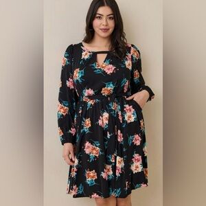 Torrid Mini Stretch Challis Aline Dress Size 2X